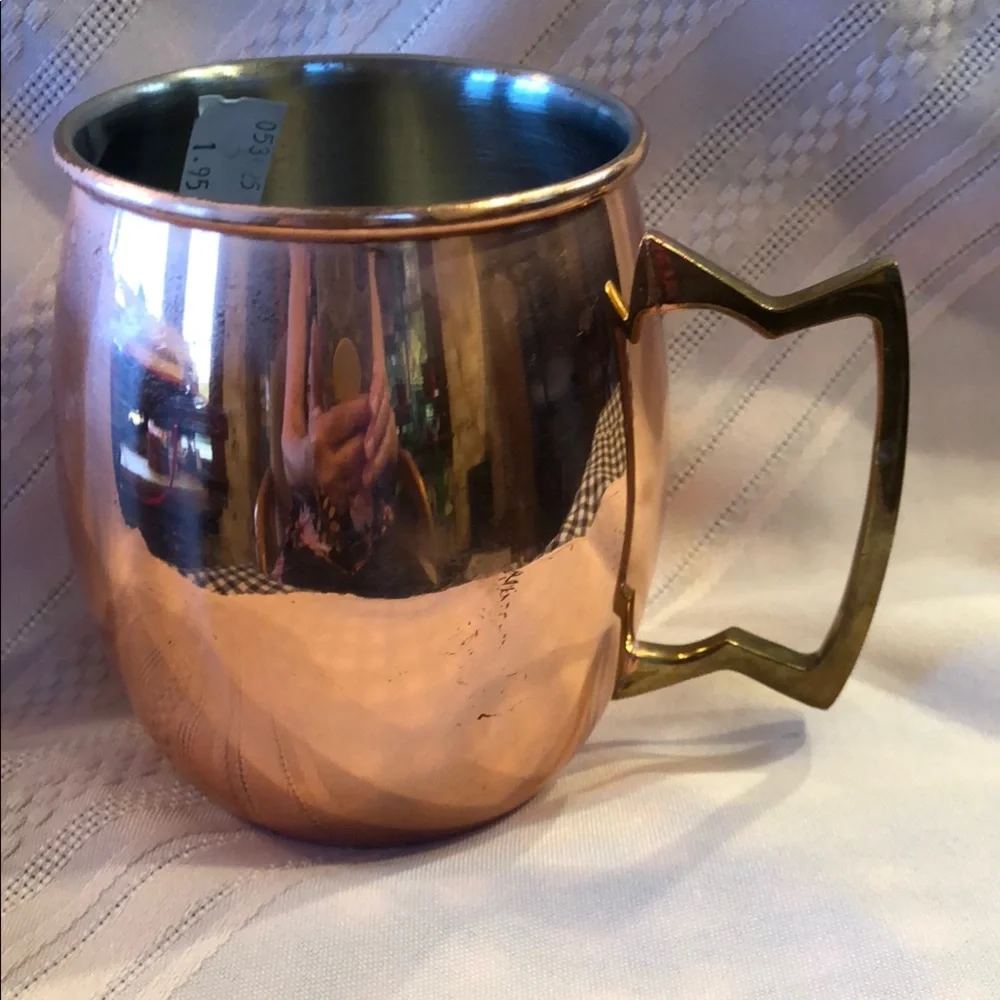 Stylish Copper Mug with Brass Handle